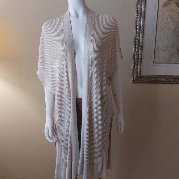 Eileen Fisher Long Sleek Tencel Ribbed Kimono Cardigan - Picture 2 of 9